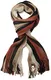 styleBREAKER Feinstrick Herrenschal im Streifen Look / Strickschal mit Fransen 01018117- Gr.One Size, Braun-Beige-Schwarz (V15)