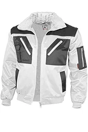 Qualitex - Pilotenjacke 4 in 1, Weiß/Grau , M