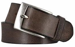 TOM TAILOR Denim Herren Leder Gürtel Dunkelbraun used look kürzbar 40mm (90 cm)