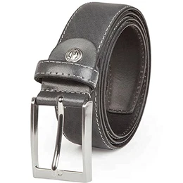 Ledergürtel Herren/Gürtel Herren, Rindleder-Gürtel XL bombiert, grau, Größe/Size:90