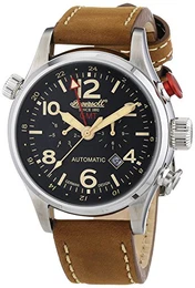 Ingersoll Herren-Armbanduhr XL Lawrence Chronograph Automatik Leder IN3218BK