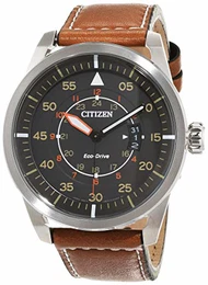 Herren Analog Quarz Uhr mit Leder Armband AW1360-12H