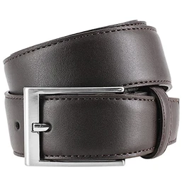 Ledergürtel Herren/Gürtel Herren, Rindleder-Gürtel XL bombiert, dunkelbraun, Größe/Size:105