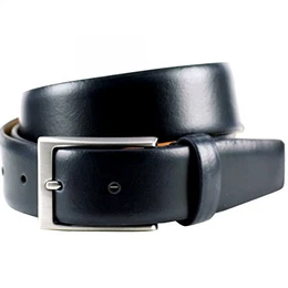 Ledergürtel Herren/Gürtel Herren, Rindleder-Gürtel bombiert, marine, Größe/Size:95