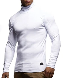 Herren Rollkragenpullover Pullover Rollkragen Hoodie Slim Fit (Weiss; Medium)