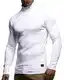 Leif Nelson Herren Rollkragenpullover Pullover Rollkragen Hoodie Slim Fit (Weiss; Medium)