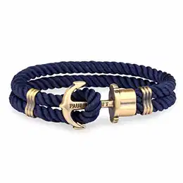 Anker Armband Herren PHREP - Anker Armband Nylon (Marineblau), Segeltau Armband Männer mit Anker Schmuck aus Messing
