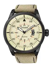 Aviator Eco Drive Herren-Armbanduhr AW1365-19P, Beige/Beige, Schmuck
