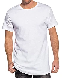 Herren Shaped Long Tee T-Shirt, Weiß (White), M