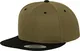 Yupoong Flexfit Unisex Kappe Classic Snapback 2-Tone, zweifarbige blanko Cap mit geradem Schirm, One Size Einheitsgröße für Männer und Frauen, Farbe olv/blk
