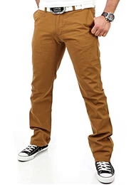 Herren Chino Hose Chinohose Herren Hosen Herrenhose Stretch Stoffhose Männer Braun (W30 / L32, RS-2001 Braun)