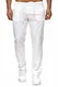 Reslad Leinenhose Männer Chino Herren-Hose lockere Sommer Stoffhose Freizeithose aus bequemer Baumwolle lang RS-3000 Weiß M