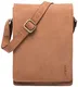 LEABAGS Dover Umhängetasche Schultertasche 10 Zoll Tablets aus echtem Leder im Vintage Look, (LxBxH): ca. 20 x 7 x 26 cm - Braun