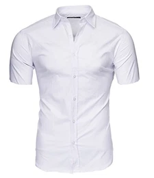 Herren Kurzarm Hemd Caribic Weiss M
