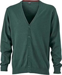Herren-Cardigan mit V-Ausschnitt - Cardigan für Herren mit V-Ausschnitt Gr. M, Grün - Khaki