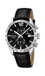 Herren Chronograph Quarz Uhr mit Leder Armband F16760/4