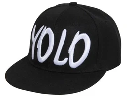 Alsino YOLO Kappe Snapback Basecap Cap schwarz, weiße Schrift - One Size Größe Cap-19