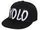 Alsino YOLO Kappe Snapback Basecap Cap schwarz, weiße Schrift - One Size Größe Cap-19