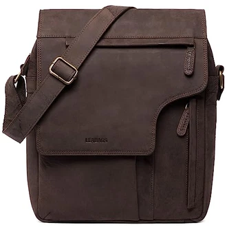 LEABAGS Umhängetasche Amsterdam Dunkelbraun