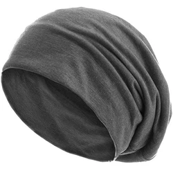 style3 Slouch Beanie aus atmungsaktivem feinem und leichten Jersey Unisex Mütze Haube Bini Grau