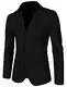 Allegra K Herren klassisch Gekerbter Zwei-Knopfleiste Revers Blazer,Gr.- L/EU-54/UK-44,Schwarz