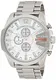 Diesel Herren Mega Chief Chronograph, 59 mm Gehäusegröße, Edelstahluhr