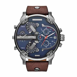 Herren Analog Quarz Uhr mit Leder Armband DZ7314