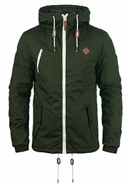 SDTilden Herren Übergangsjacke Herrenjacke Jacke mit Kapuze Kordelzug Reißverschluss Brusttasche Eingrifftaschen Regular fit, Größe:L, Farbe:Climb Ivy (3785)