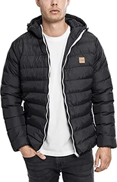 Herren Basic Bubble Jacket Jacke mit Kapuze, Schwarz (blkwhtblk), Größe M