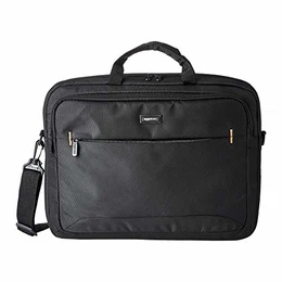 kompakte Laptoptasche, Umhängetasche/Tragetasche mit Taschen zur Aufbewahrung von Zubehör, für Laptops bis zu (17,3 zoll - 44 cm), Schwarz, 1 Stück