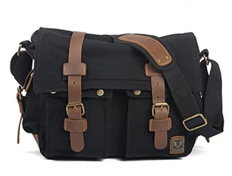 Eysee Schultertasche Herren Canvas Umhängertasche Dunkel Braun