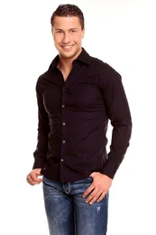 Herren Hemd Slim Fit Bügelleicht Business Freizeithemd Langarm