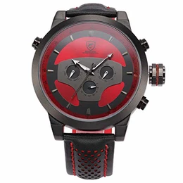 Shark Herren Armbanduhr 24 Stunden Zifferblatt XXL 5cm Extragroßes Uhrgehäusemilitär Sport SH207