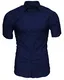Kayhan Herren Uni Kurzarm Hemd Dunkelblau (M)