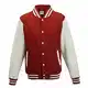 Just Hoods - Unisex College Jacke ''''Varsity Jacket'''' BITTE DIE JH043 BESTELLEN! Gr. - M - Fire Red/White