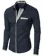 MODERNO Herren Hemd - Slim Fit, Langarm, Freizeithemd (VGDS41LS) Dunkelblau EU M