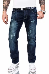 Herren Designer Jeans Verwaschen Used Vintage Look RC-2063 W32 L34