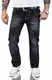 Rock Creek Herren Designer Jeans Wachsbeschichtung Coated Stonewash RC-2064 W32 L32