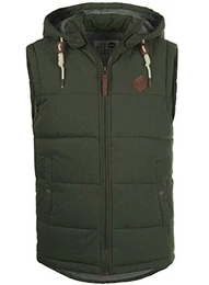 !Solid Dry Herren Weste Steppweste Outdoor Weste Mit Kapuze Und Stehkragen, Größe:M, Farbe:Dark Grey (2890)