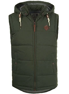 !Solid Dry Herren Steppweste Outdoor Weste Mit Kapuze Und Stehkragen Dark Grey