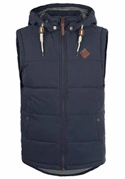 !Solid Dry Herren Weste Steppweste Outdoor Weste Mit Kapuze Und Stehkragen, Größe:M, Farbe:Insignia Blue (1991)