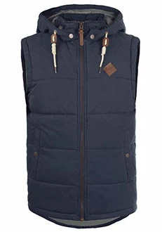 !Solid Dry Herren Steppweste Outdoor Weste Mit Kapuze Und Stehkragen Insignia Blue (1991)