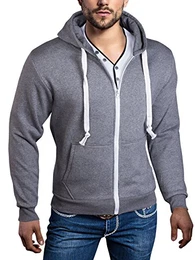 Herren Hoodie Kapuzenpullover Sweatjacke, Größe:M;Farbe:Grau