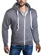 Trisens Herren Hoodie Kapuzenpullover Sweatjacke, Größe:M;Farbe:Grau