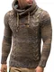 Leif Nelson Herren Strick-Pullover Strick-Pulli mit Kapuze Moderner Winter Woll-Pullover Langarm-Sweatshirt Slim Fit LN20227 Braun XXX-Large