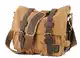 Eysee Schultertasche Herren Canvas-Umhängertasche Daypack für Alltag und Sport 35cm (L) X 30cm(H) X 10cm(W) (Hell Braun)