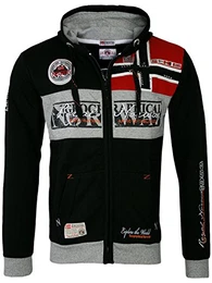 Herren Hoodie Jacke Flyer, Schwarz, M