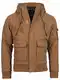 Young & Rich by Headline Warme Jacke Gefütterte Herren Winterjacke Kapuze Mantel, Braun, Gr. S