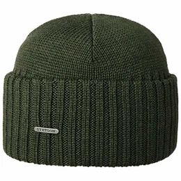 Northport Wintermütze aus Merinowolle - Mütze Made in Italy - Seemannsmütze für Damen/Herren - Wollmütze Herbst/Winter - Merinomütze Oliv One Size