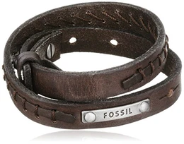 Fossil Herren-Armband Leder One Size, Braun